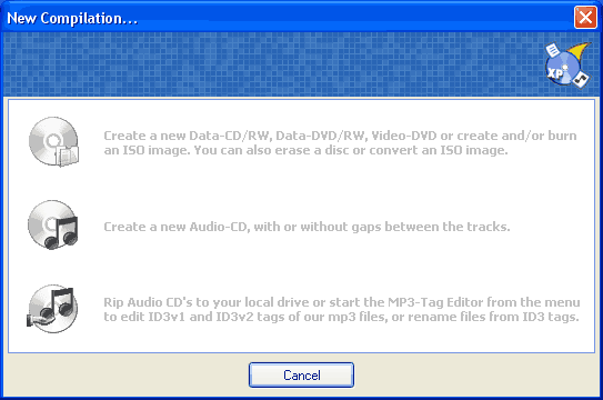 CDBurnerXP Choose ISO Option